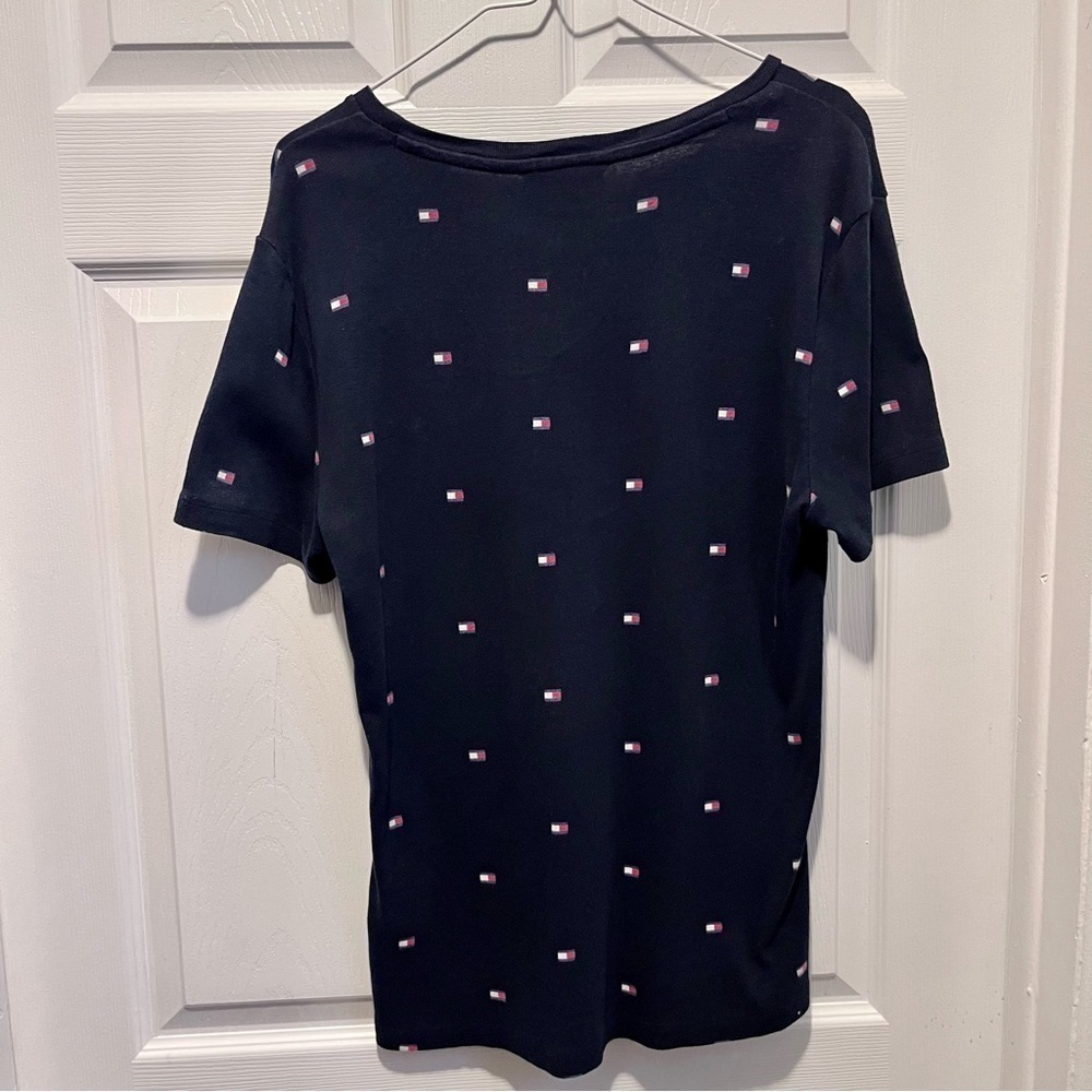3/25$💥 Tommy Hilfiger t shirt tee top marine shirt sleeve women large logo - Picture 4 of 4